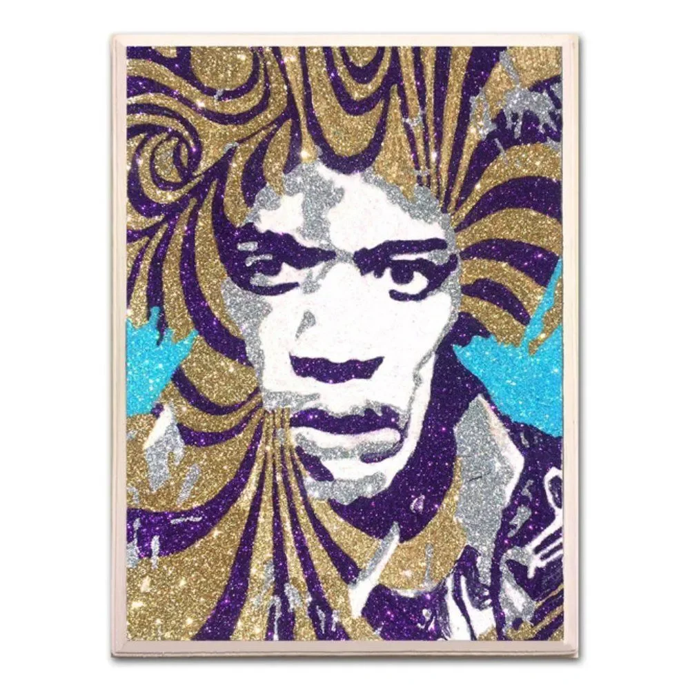 Jimi Hendrix Purple Haze Art Icons Glitter